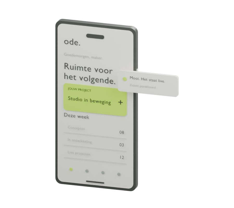 Een telefoon met een app en bewegende meldingen